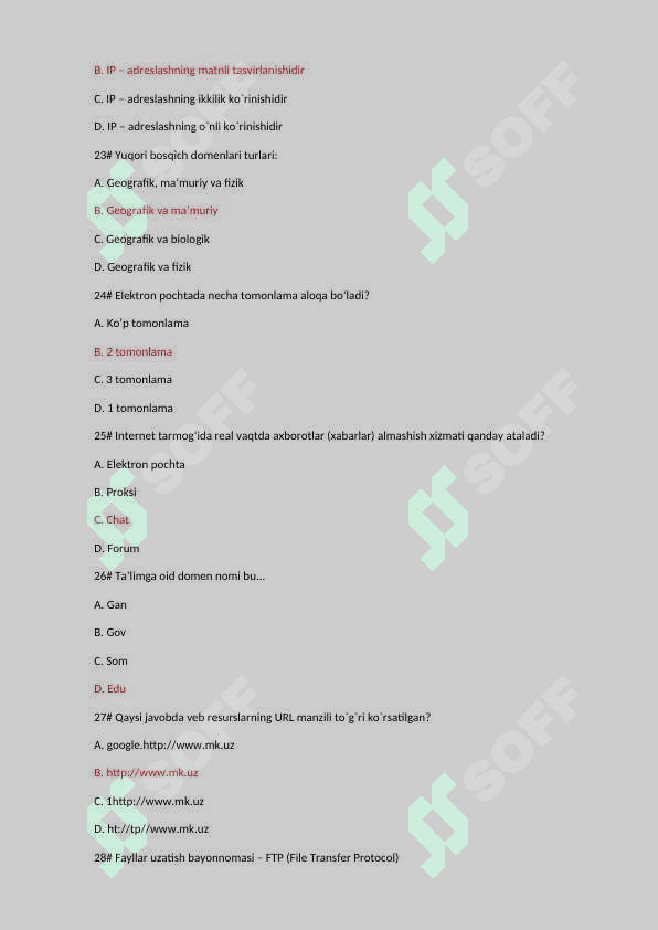 axborot kommunikatsiya texnologiyalari savollar javoblar 5