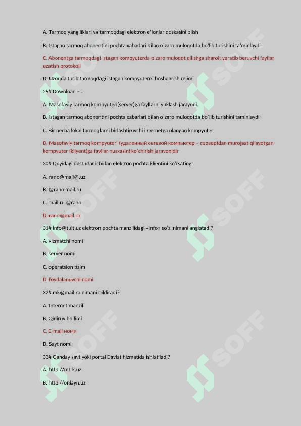 axborot kommunikatsiya texnologiyalari savollar javoblar 6