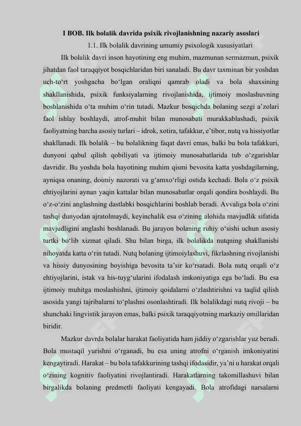 Ilk bolalik davrida psixik rivojlanish 5