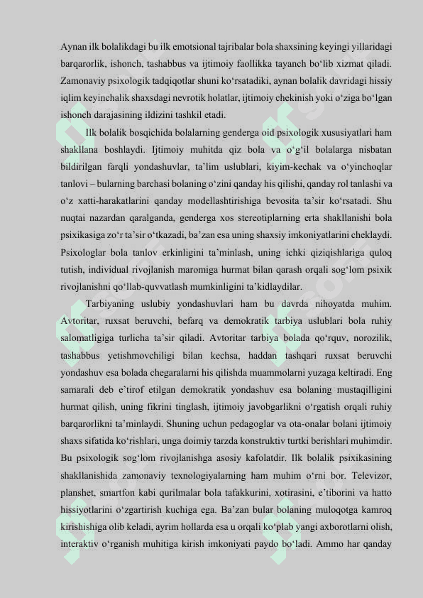 Ilk bolalik davrida psixik rivojlanish 8