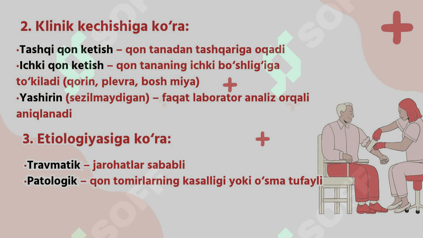 qon ketish tasnifi va qon quyish prinsiplari 6