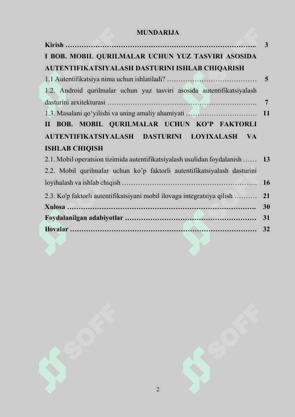 Mobil qurilmalar uchun ko’p faktorli autentifikatsiyalash dasturini ishlab  chiqish 2