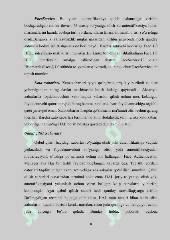 Mobil qurilmalar uchun ko’p faktorli autentifikatsiyalash dasturini ishlab  chiqish 8