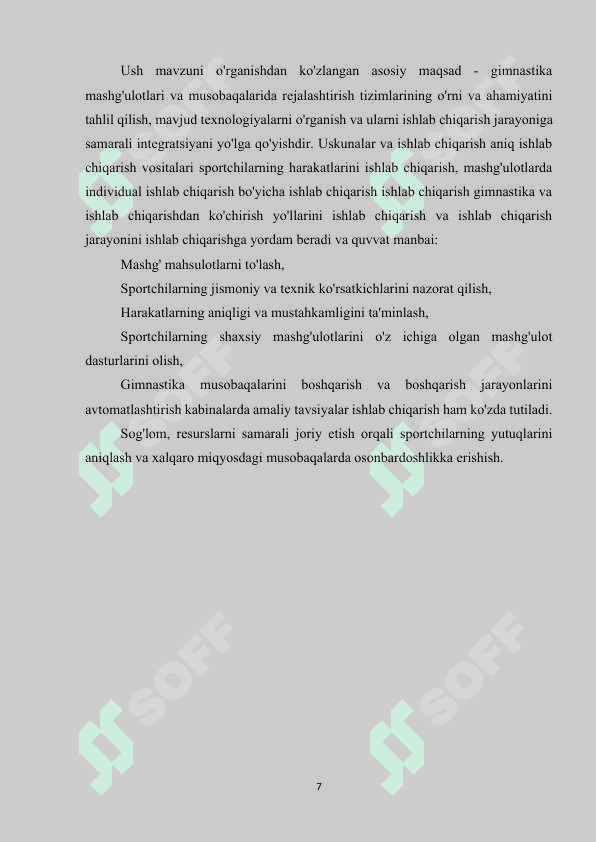 Gimnastikada sportchilarni nazariy tayyorlash 6
