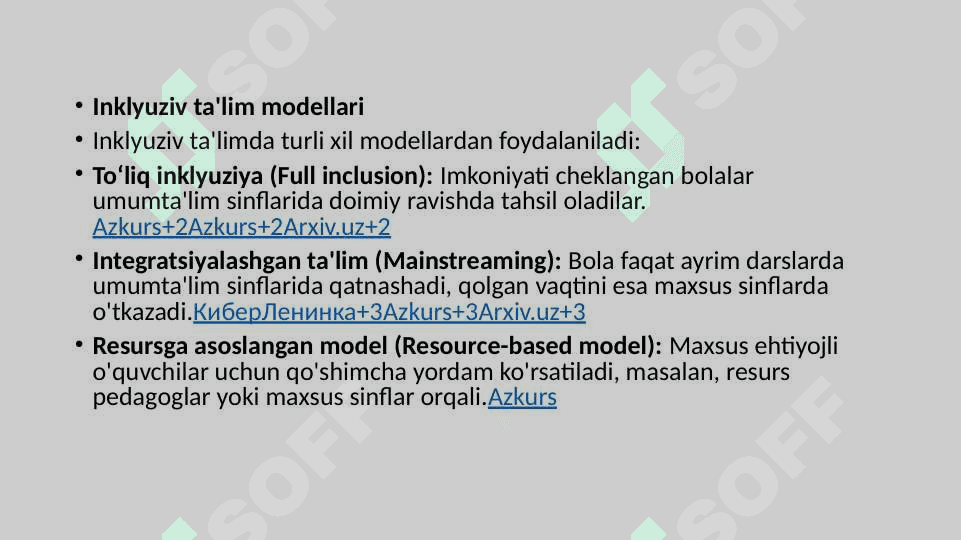 Inklyuziv talim modellari: tahlili a xususiyatlari. 2