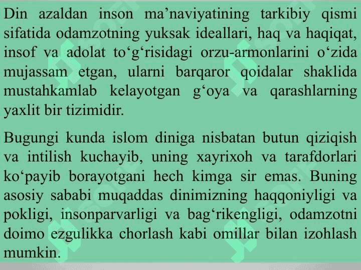 Zamonaviy diniy harakatlar va sektalar. 2