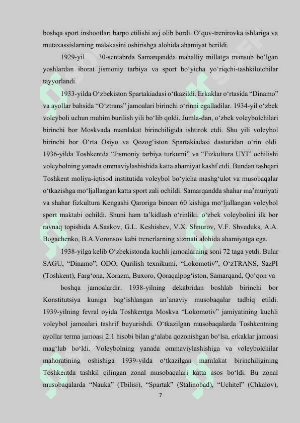 VOLEYBOLNING O ‘ZBEKISTONDAGI TARIXI VA RIVOJLANISHI 7