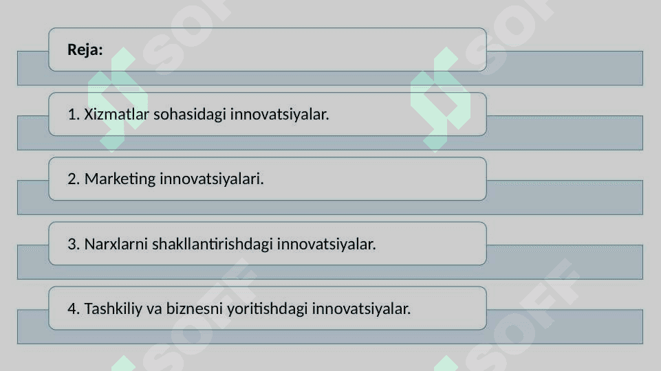 INNOVATSIYALARNING SOHALAR BO‘YICHA TURLARI 2