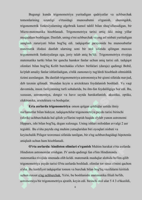 Trigonometrik tengsizliklarni o’qitish metodikasi 8