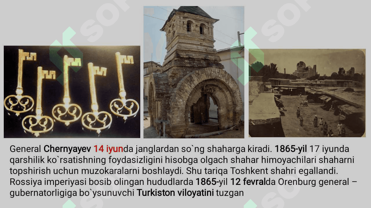 Xonliklarni Rossiya imperiyasi tomonidan bosib olinishi. 7