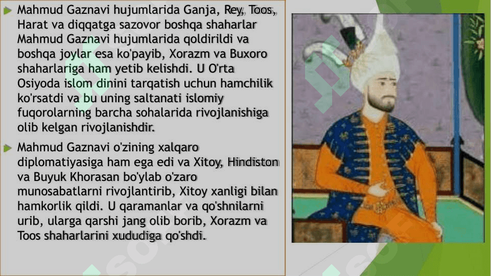 G’aznzviylar va uning somoniylar hamda qoraxoniylar bilan munosabatlari. 5
