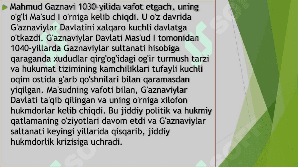 G’aznzviylar va uning somoniylar hamda qoraxoniylar bilan munosabatlari. 6