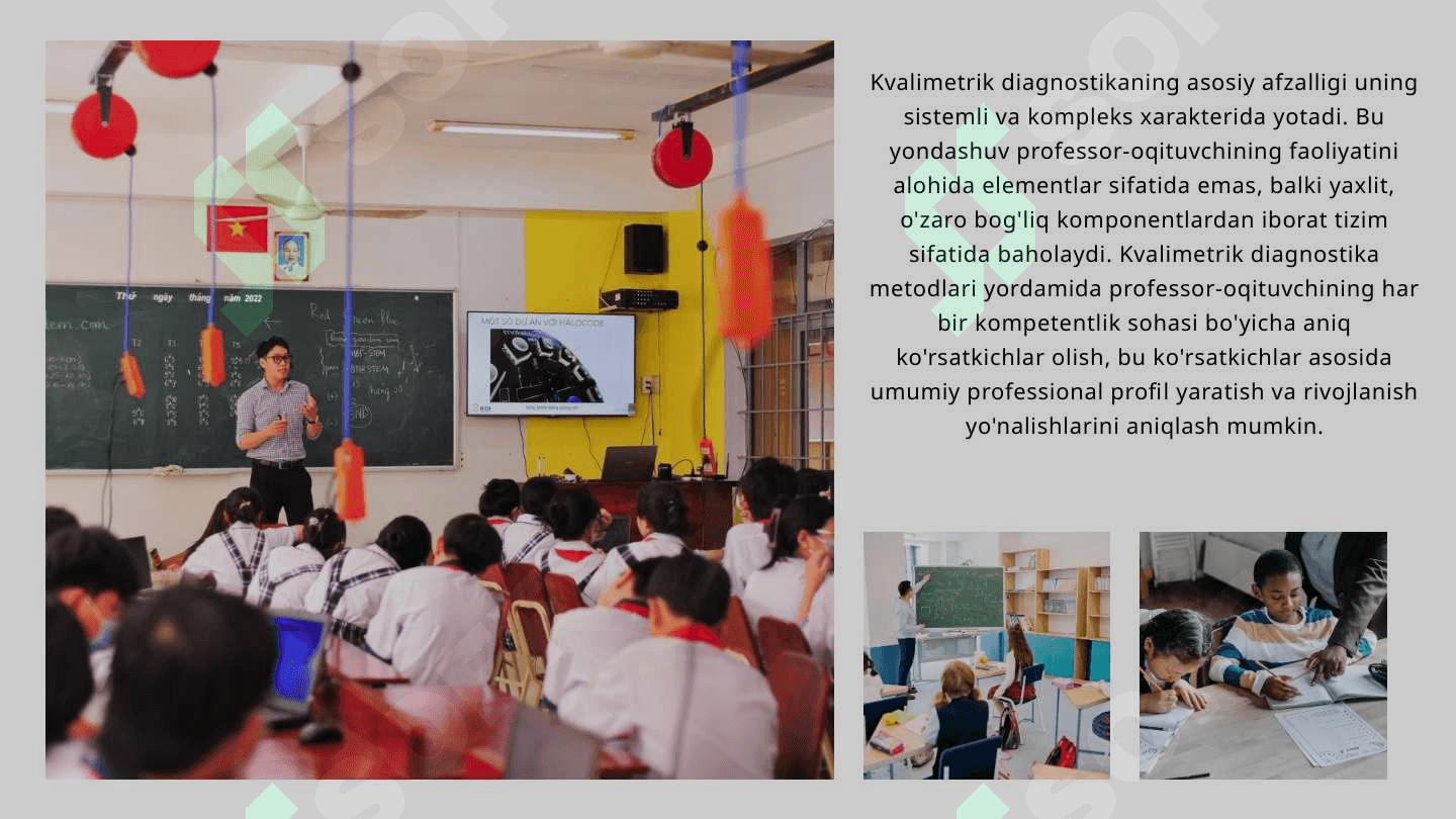 Professor-o’qituvchilarning zamonaviy modeli va kvalimetrik  diagnostikasi. 8