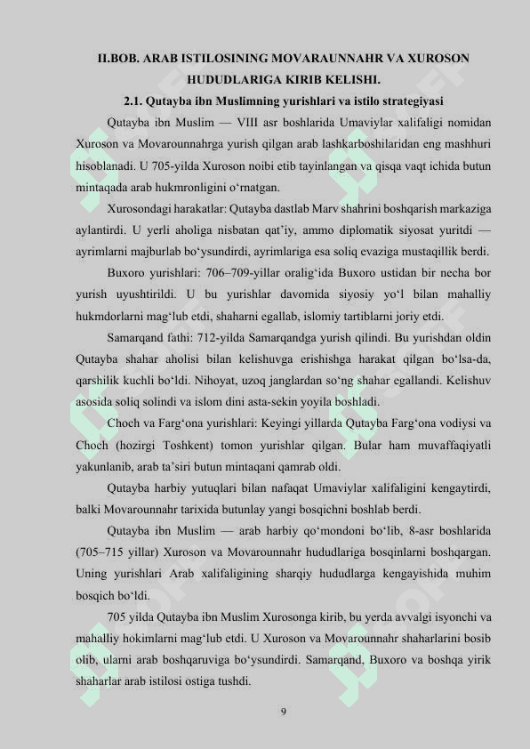 Arab istilosi davri tarixshunosligi 8