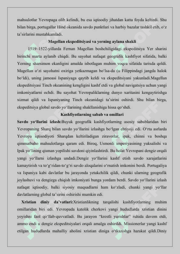 Buyuk geografikkashfiyotlar va oykumenaning kengayishi 25 6