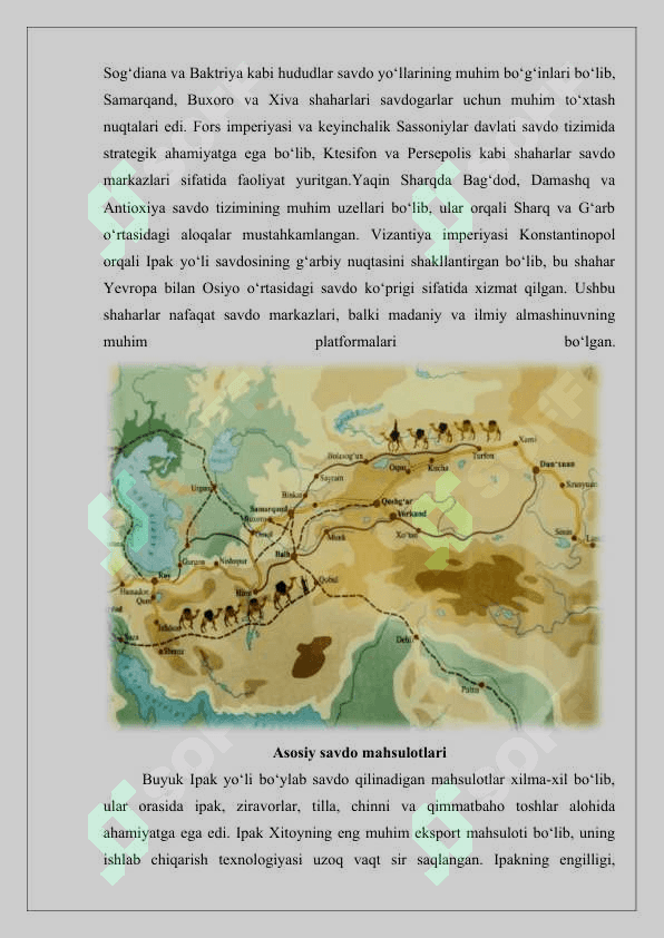 Buyuk ipak yo’lida savdo aloqalari va ishlab chiqarishning geografik bo'linishi 25 4