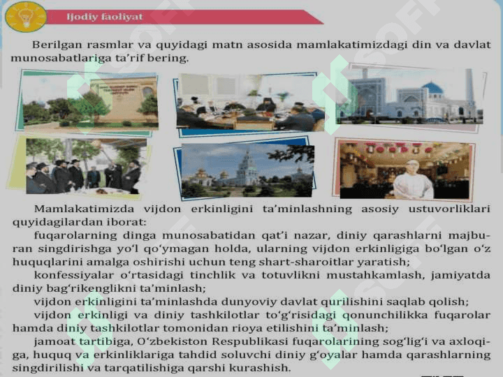 DUNYO DINLARIDA TINCHLIK G'OYASI 5