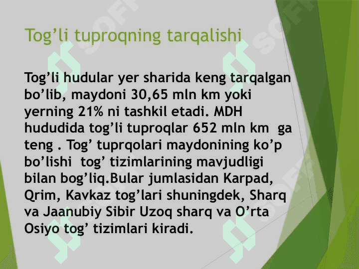 Tog’ tuproqlari 2