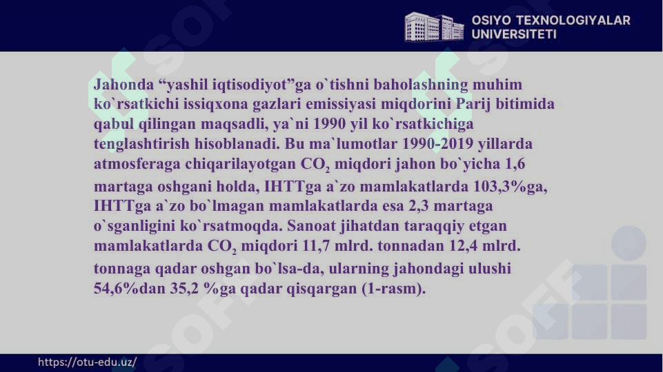 Rivоjlanayotgan mamlakatlarda “yashil iqtisоdiyot”ga o`tish tajribasi. 8