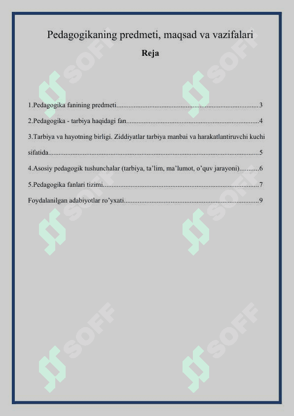 Pedagogikaning predmeti, maqsad va vazifalari 2