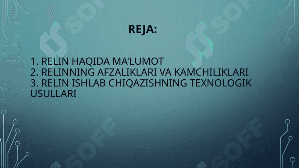 Relin ishlab chiqarish 2