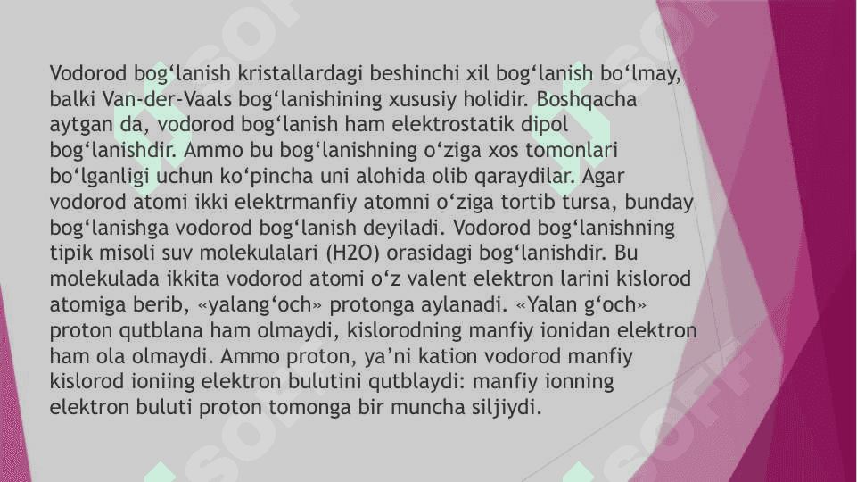 Vodorod bog‘lanishli kristallar 2