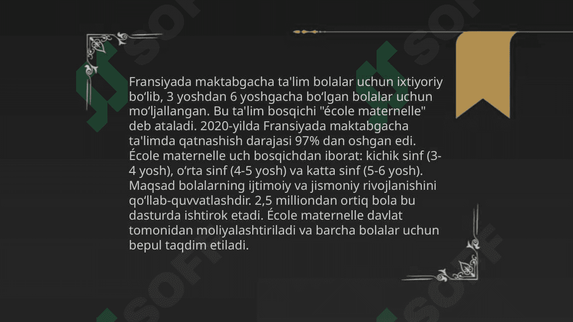 Fransiyada ta'lim siyosatining olib borilishi. Angliya ta'lim tizimi 4