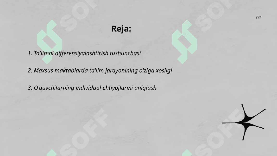 Ta'limni differensiyalashtirish muammolari va maxsus maktablar faoliyati. O'quvchilar bilimini baholash mezonlari 2