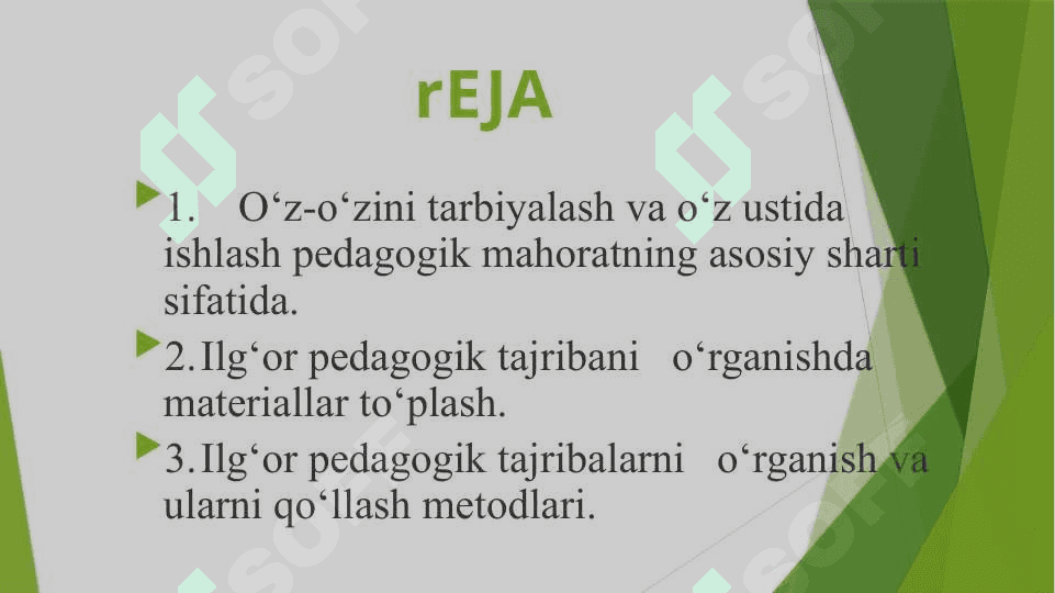 O‘z-o‘zini tarbiyalash va o‘z ustida ishlash. Pedagogika tajribani to‘plash tizimi. 2