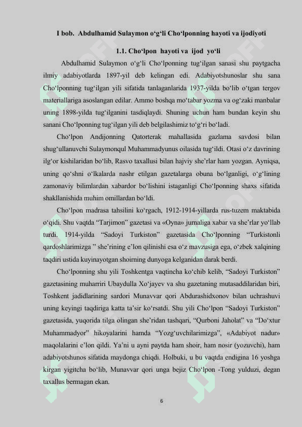 Kurs ishi Cho'lpon "Kechava kunduz" romani tahlili 6