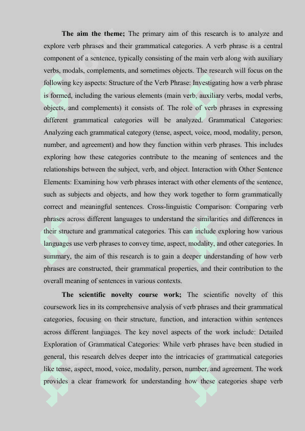 Verb phrase and its grammatical categories 3