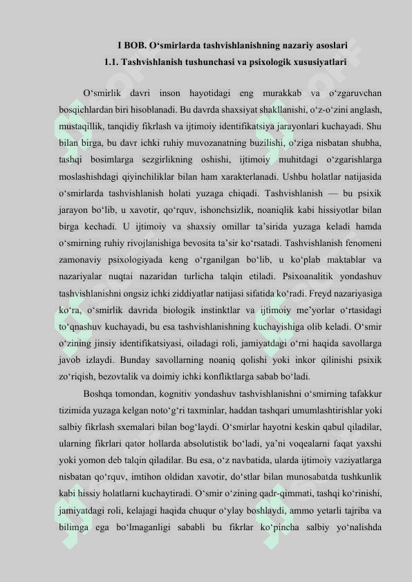O'SMIRLARDA TASHVISHLANISH SABABLARINI TAHLIL QILISH 7