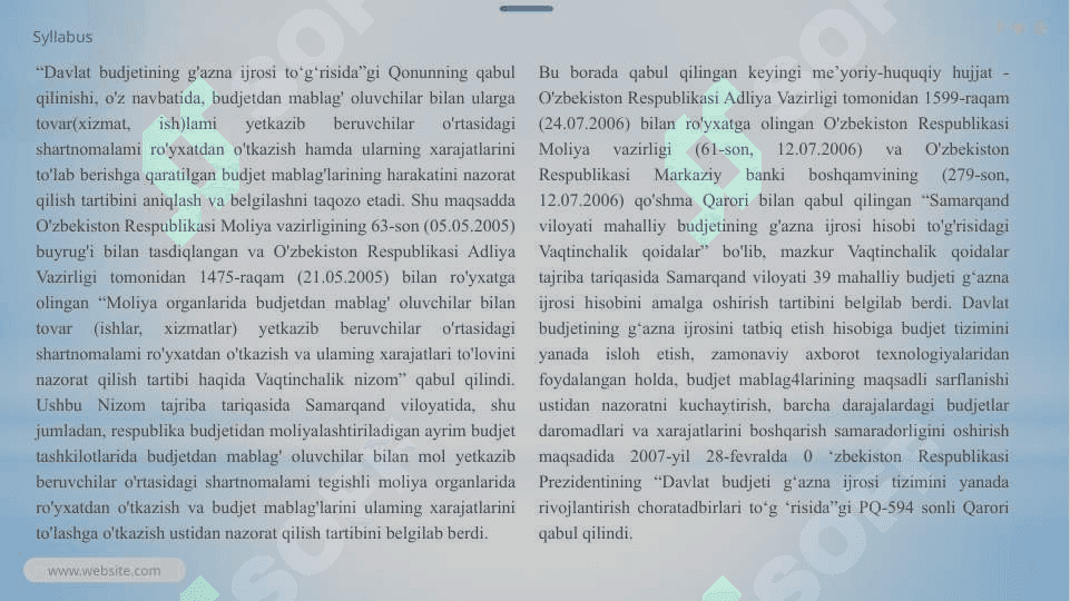 G‘aznachilik faoliyatining tashkiliy-huquqiy asoslari 6
