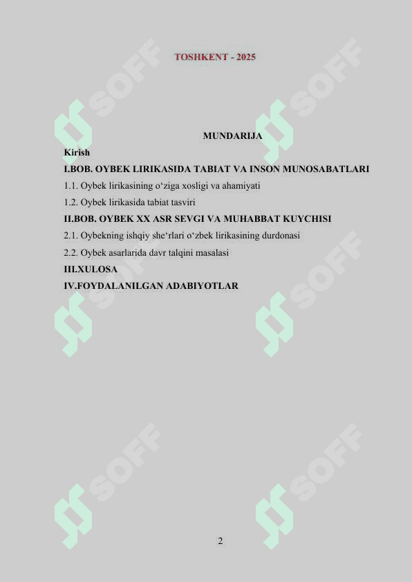 Oybek lirikasida tabiat va inson munosabatlari tasviri 2