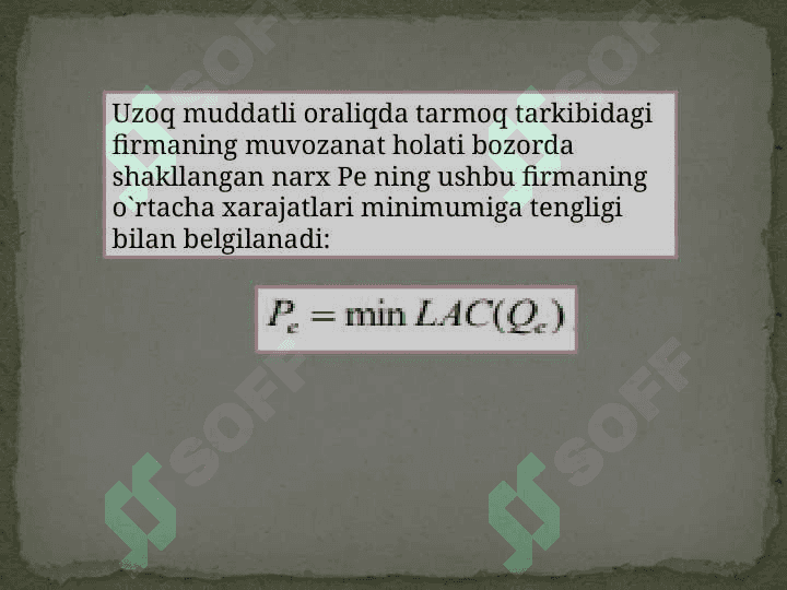 RAQOBATLASHUVCHI FIRMA VA TARMOQNING UZOQ MUDDATLI ORALIQDAGI MUVOZANATI VA TARMOQ TAKLIFI 4