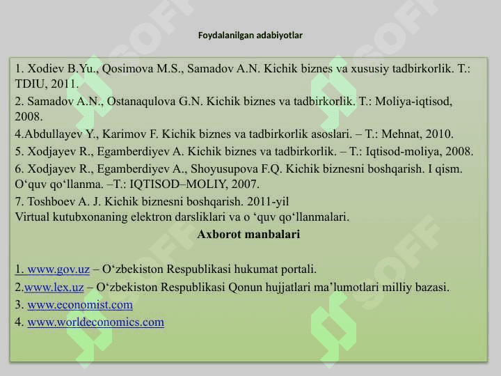 Kichik biznes vа tadbirkorlik subektlarida ishlab chiqarish хаrаjаtlari vа mahsulot tаnnarxi tаhlili 2