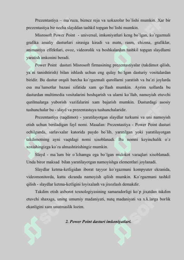 Taqdimot dasturlari PowerPoint va boshqa dasturlarda ishlash 3