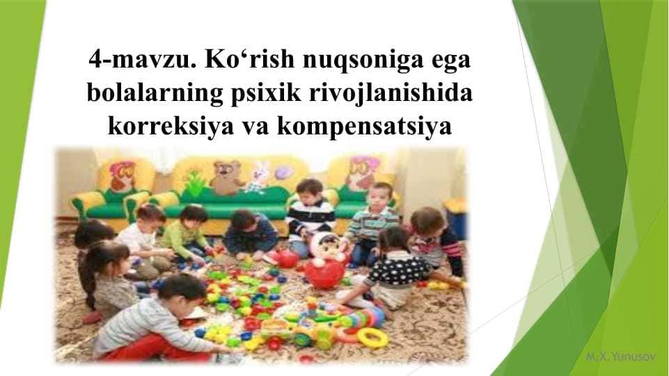 Ko‘rish nuqsoniga ega bolalarning psixik rivojlanishida korreksiya va kompensatsiya