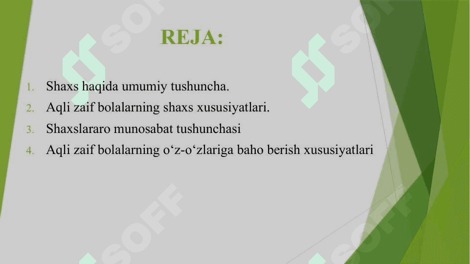Aqli zaif bolalar shaxsi va rivojlanish xususiyatlari 2