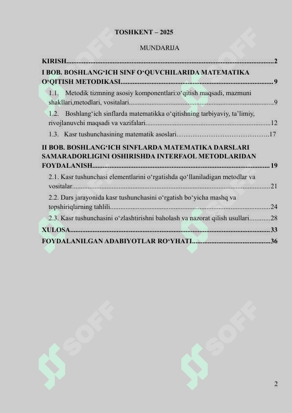 Boshlang'ich sinflarda matematika o'qitish vositalari 2