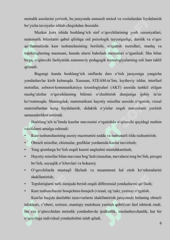 Boshlang'ich sinflarda matematika o'qitish vositalari 6