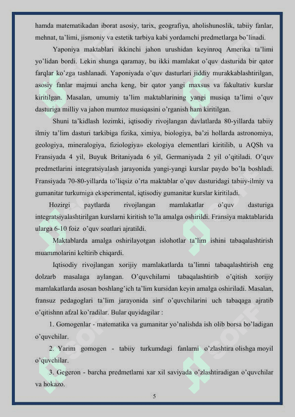 Rivojlangan xorijiy davlatlarda ta’lim-tarbiya va pedagogik fikr 5