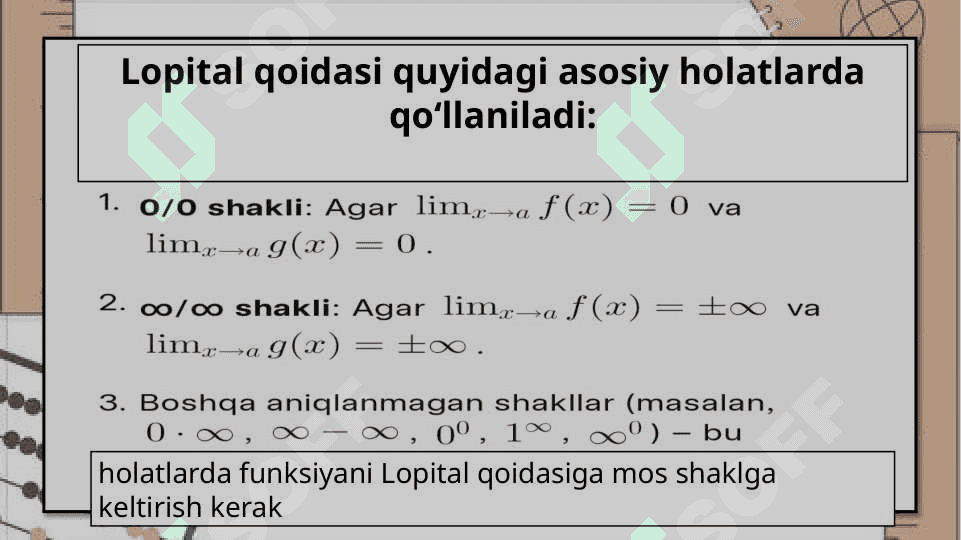 Lopital qoidalari 6