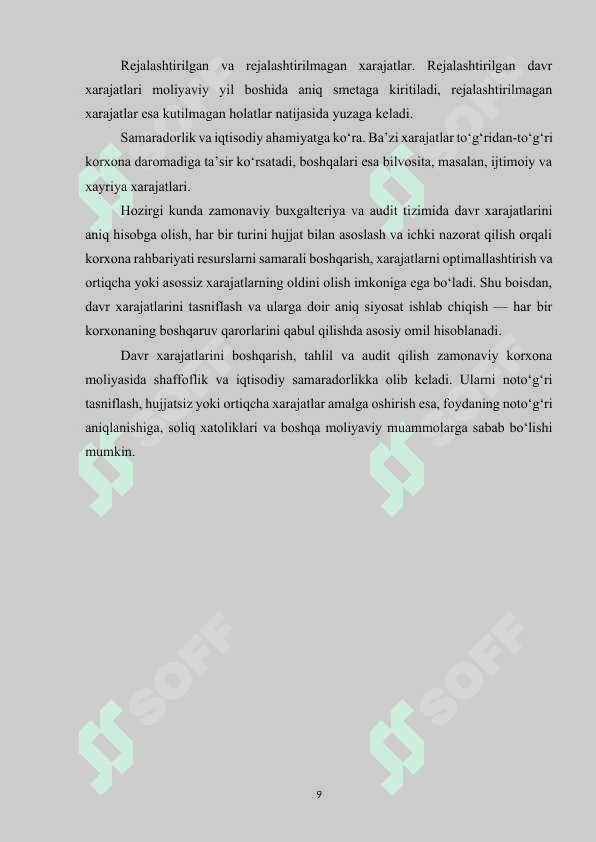 DAVR XARAJATLARINI TEKSHIRISH 8