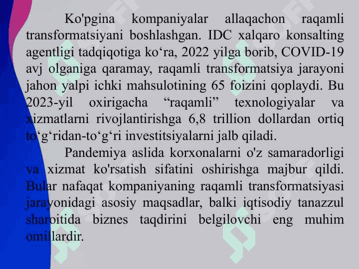 Raqamli transformatsiya. 4