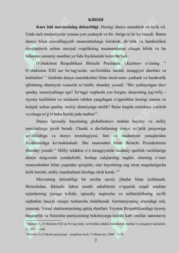 IKKINCHI JAHON URUSHI YILLARIDA GERMANIYA kurs ishi 2