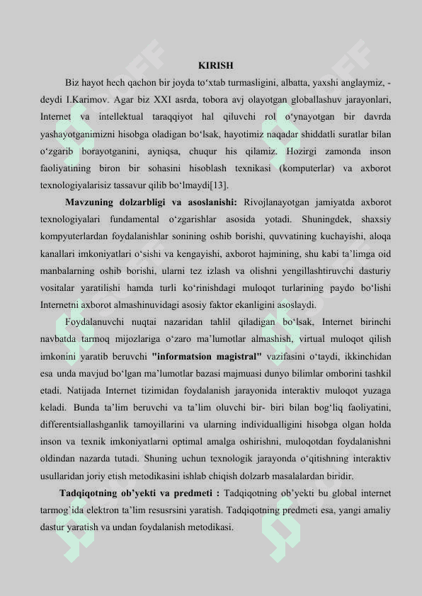 GLOBAL INTERNET TARMOG‘IDA INFORMATIKA FANIDAN ELEKTRON TA’LIM RESURSINI YARATISH VA FOYDALANISH METODIKASI 5