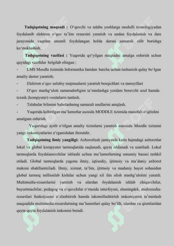 GLOBAL INTERNET TARMOG‘IDA INFORMATIKA FANIDAN ELEKTRON TA’LIM RESURSINI YARATISH VA FOYDALANISH METODIKASI 6