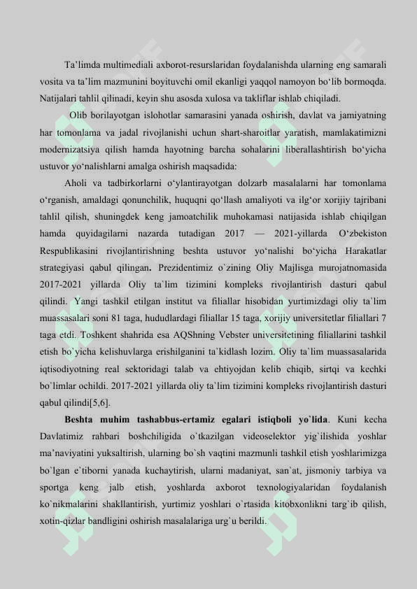 GLOBAL INTERNET TARMOG‘IDA INFORMATIKA FANIDAN ELEKTRON TA’LIM RESURSINI YARATISH VA FOYDALANISH METODIKASI 7
