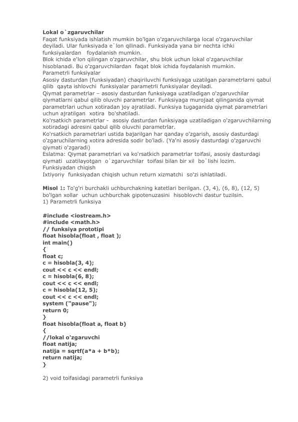 lokal va global o'zgaruvchilar 1